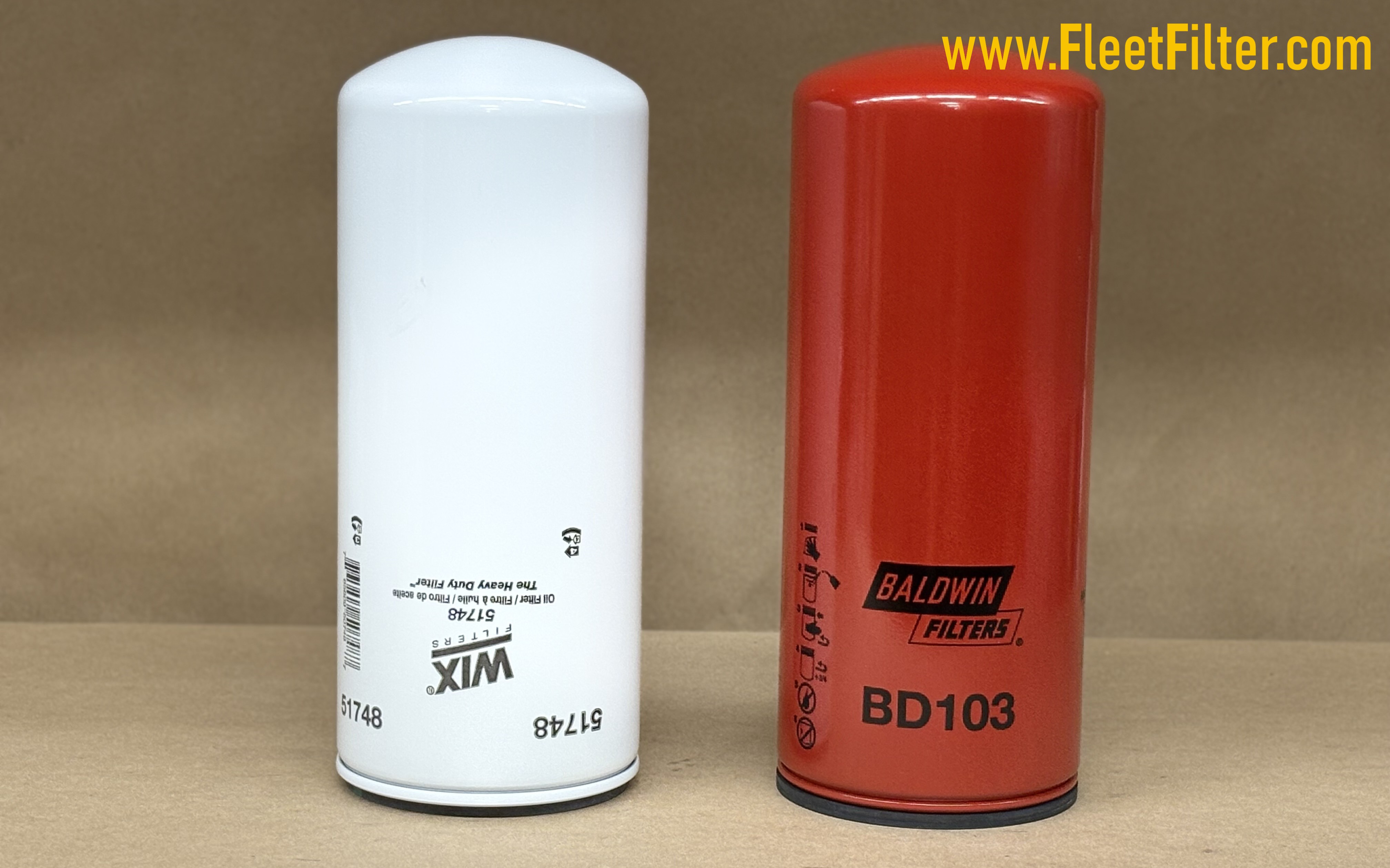 Side View - Heavy Duty NapaGold Oil Filter vs Heavy Duty Baldwin