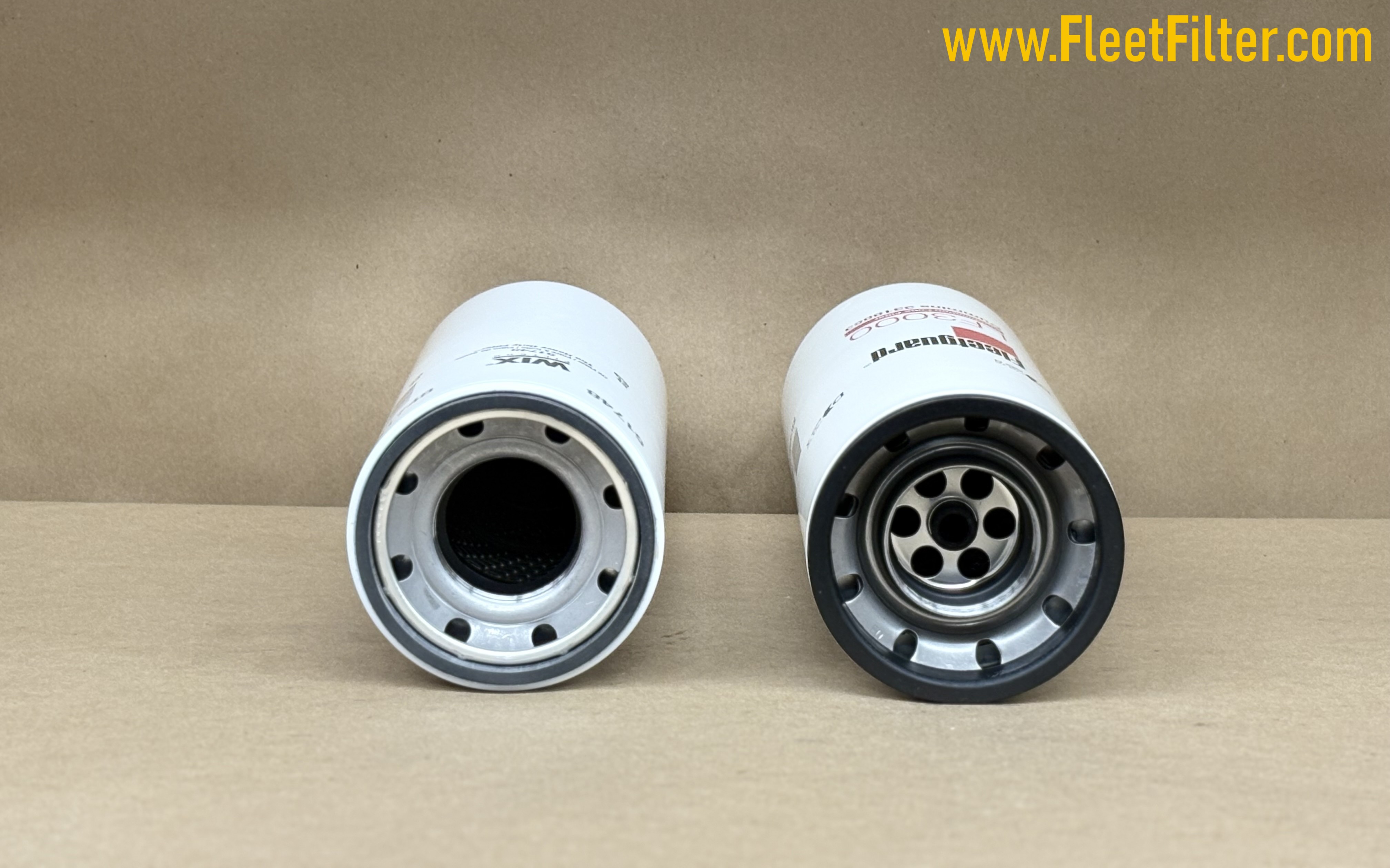 Bottom View - Heavy Duty NapaGold Oil Filter vs Heavy Duty FleetGuard
