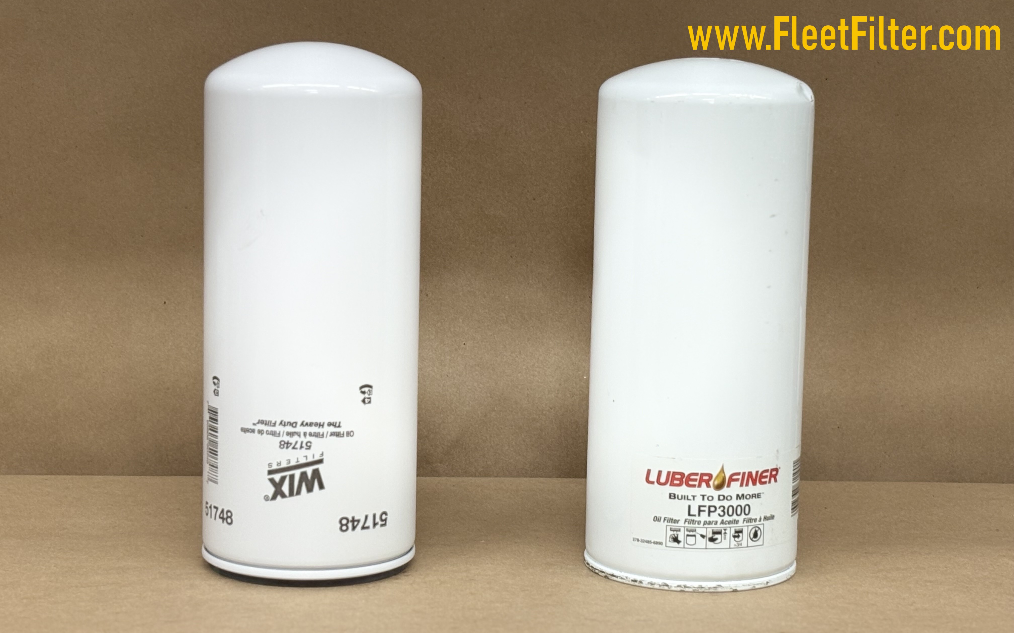 Side View - Heavy Duty NapaGold Oil Filter vs Heavy Duty Luberfiner