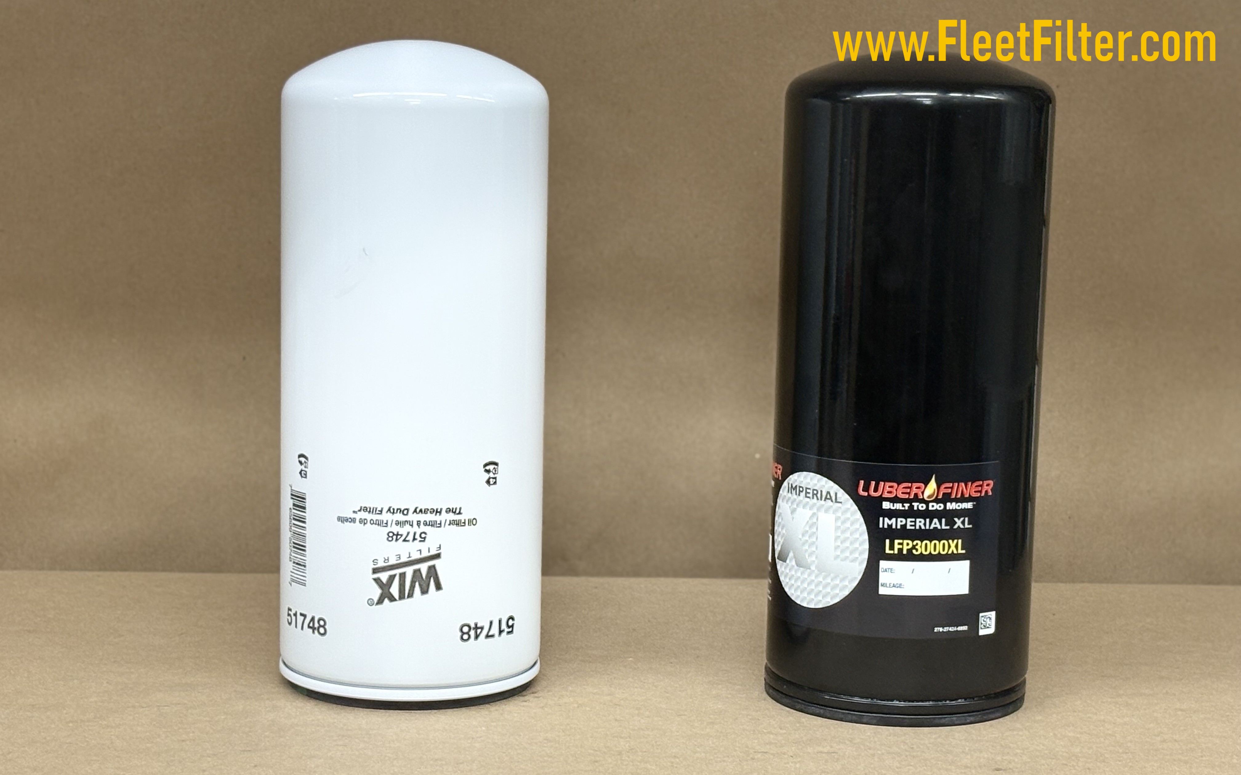Side View - Heavy Duty NapaGold Oil Filter vs Heavy Duty Luberfiner XL