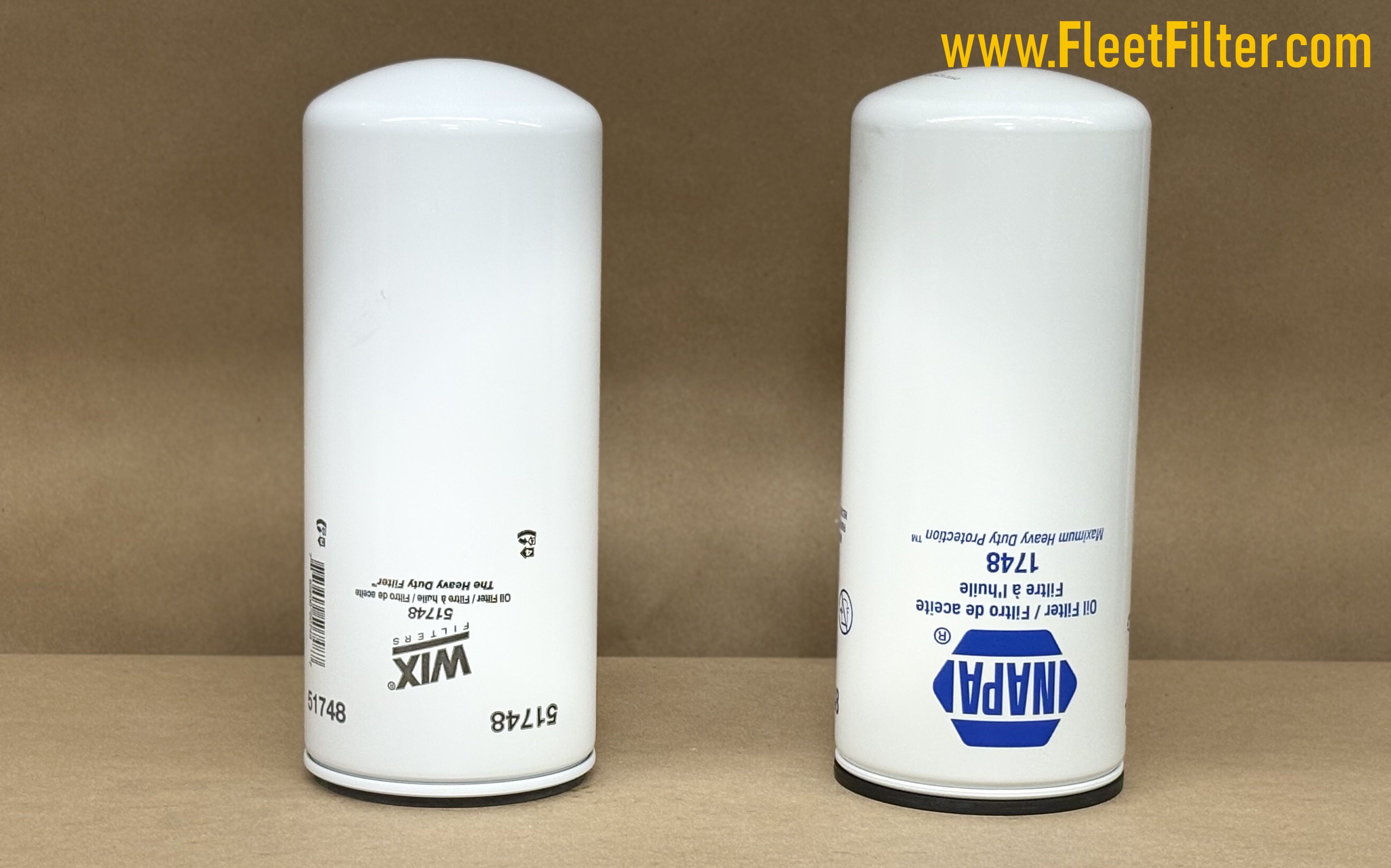 Side View - Heavy Duty NapaGold Oil Filter vs Heavy Duty Fram