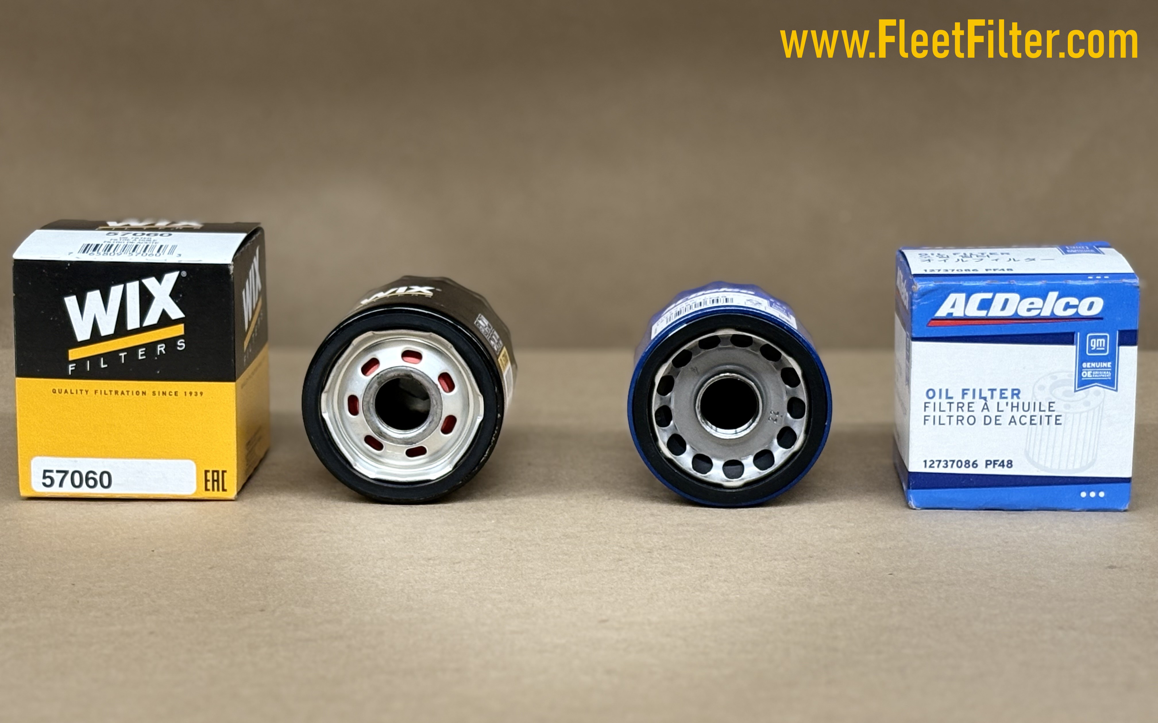 Bottom View - Wix Filter/NapaGold Oil Filter vs ACDelco