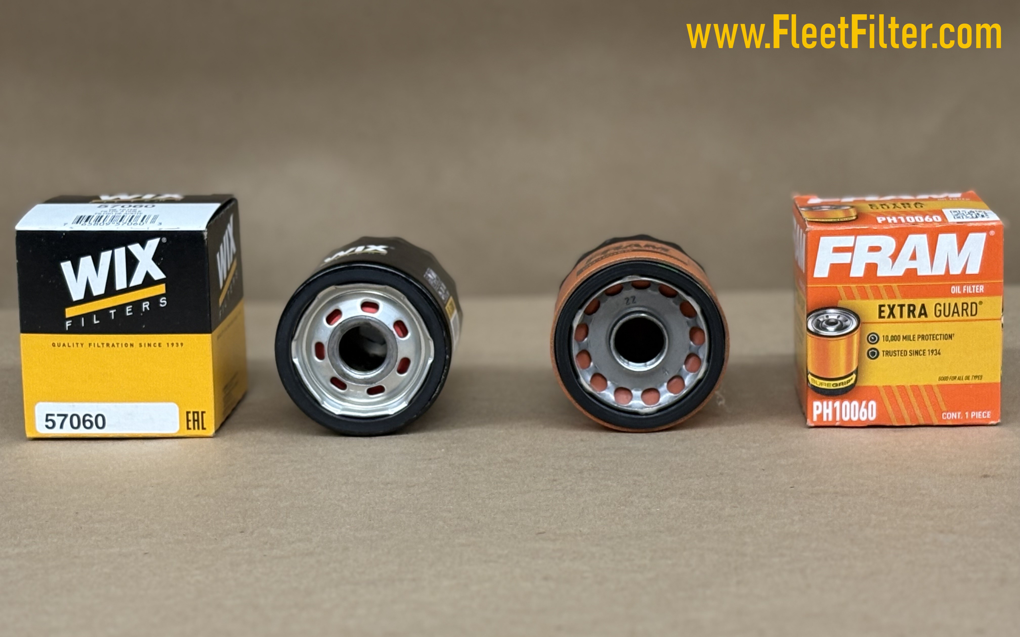 Bottom View - NapaGold Oil Filter vs Fram