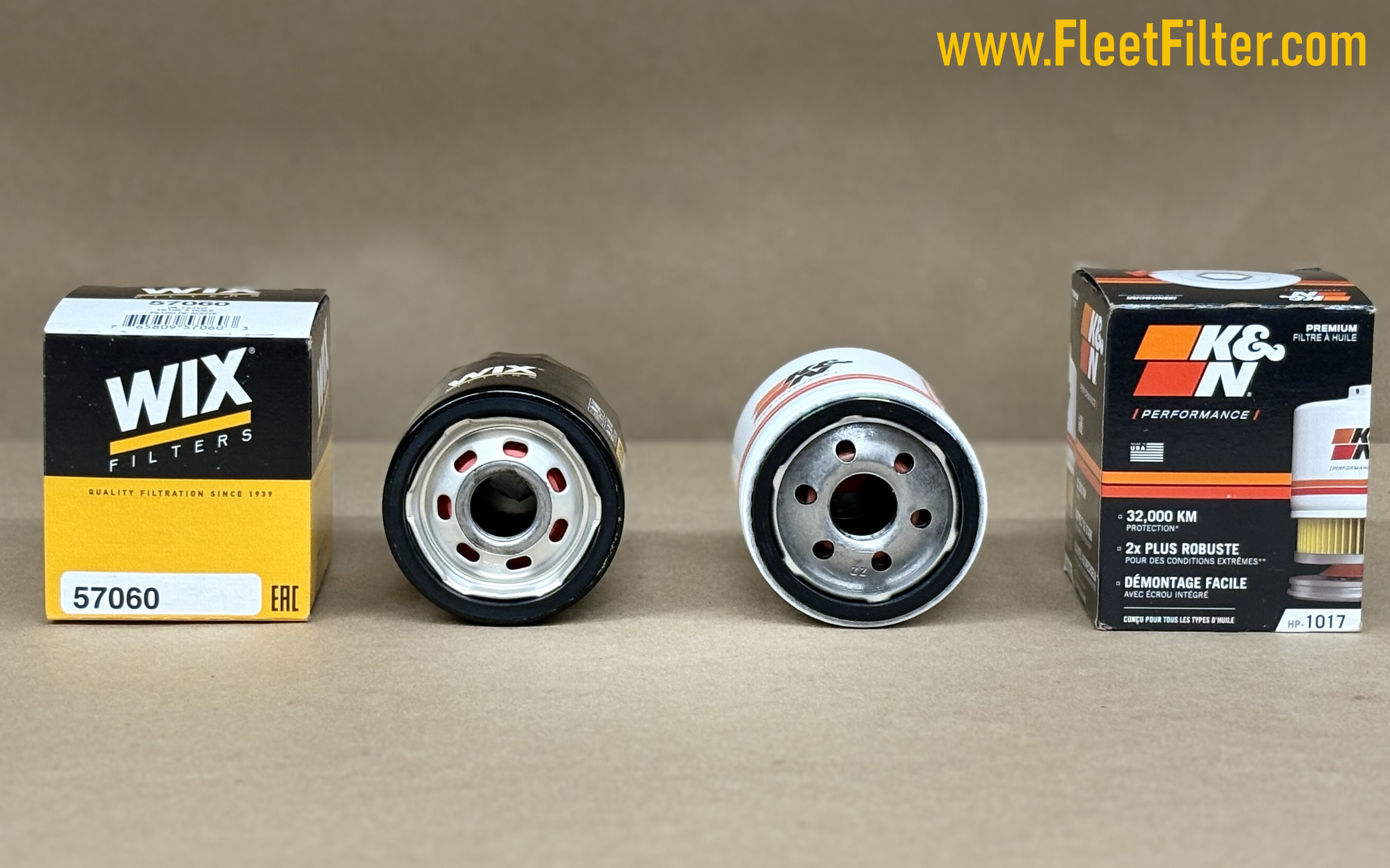 Bottom View - NapaGold Oil Filter vs K&N