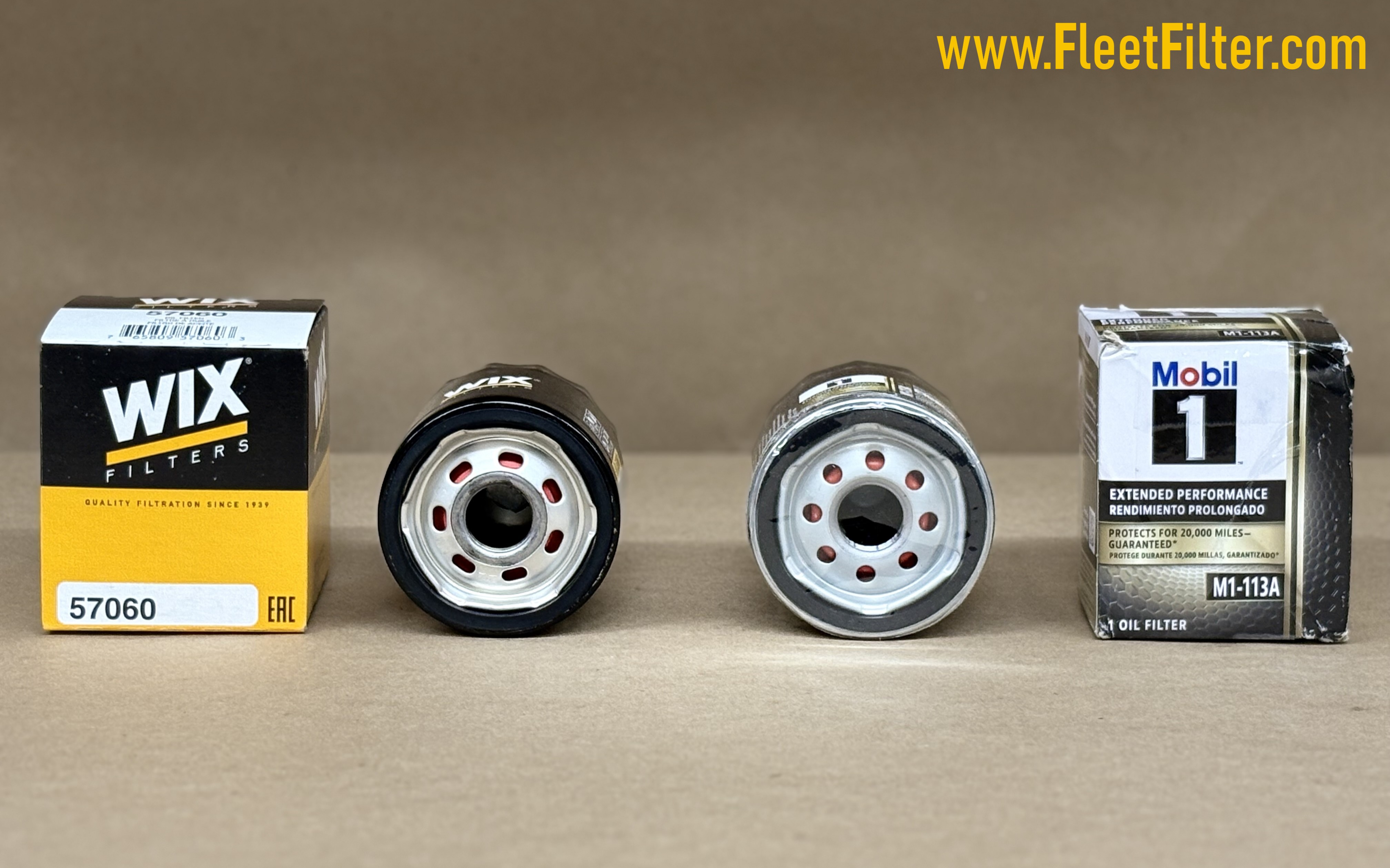 Bottom View - NapaGold Oil Filter vs Mobil1