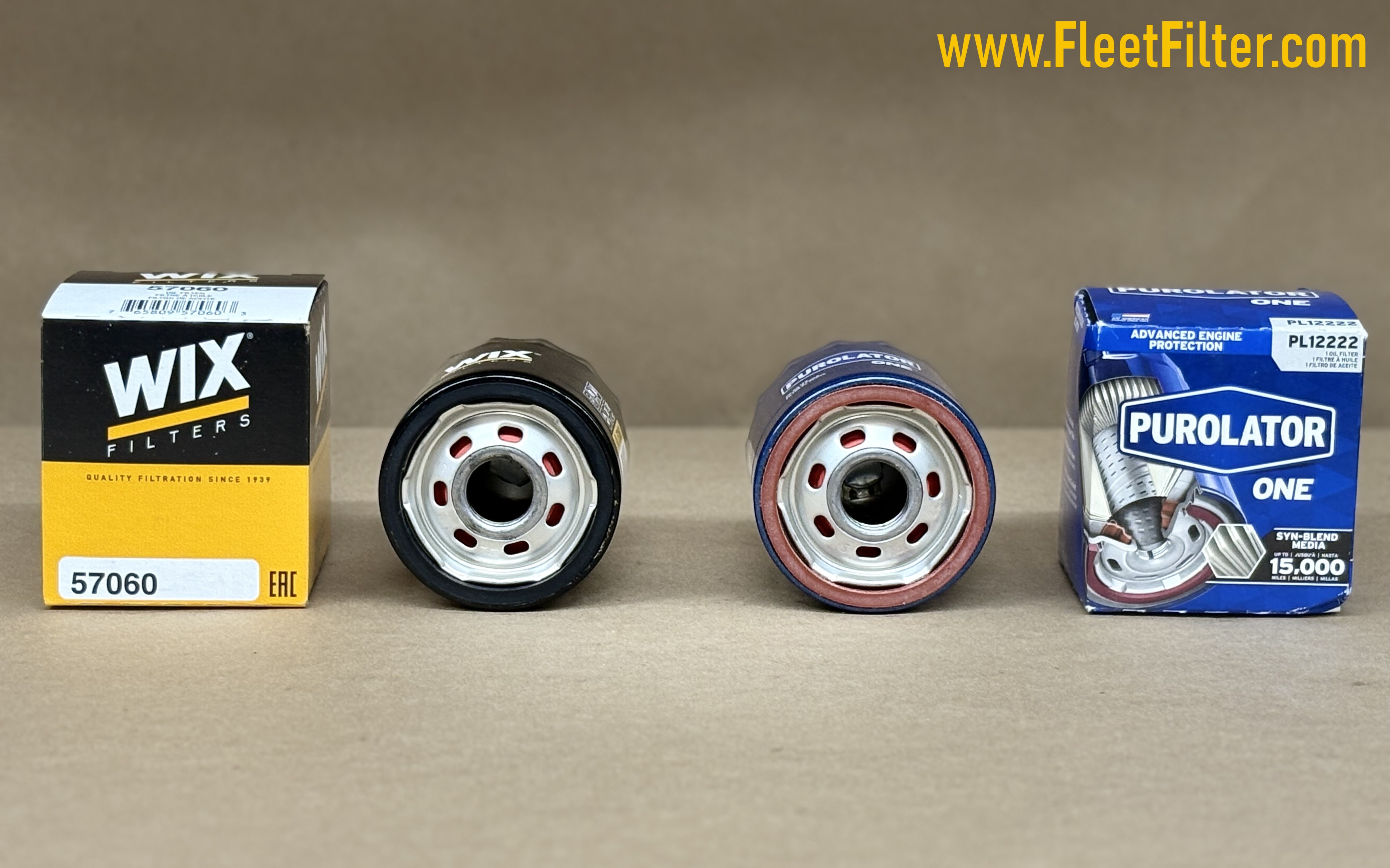 Bottom View - NapaGold Oil Filter vs Purolator One